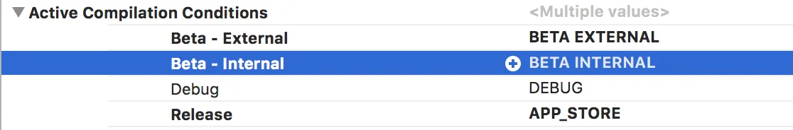 Active Compilation Conditions in Xcode